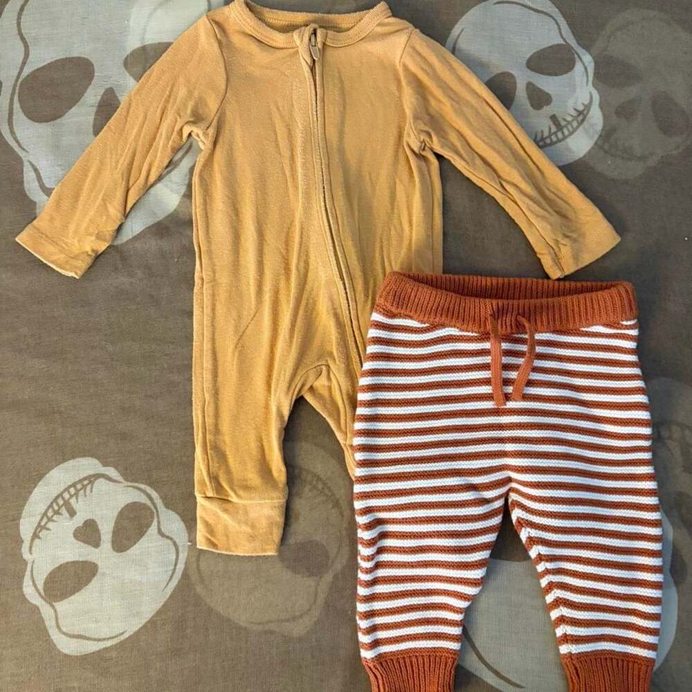 Cloud island 2 piece mustard ribbed